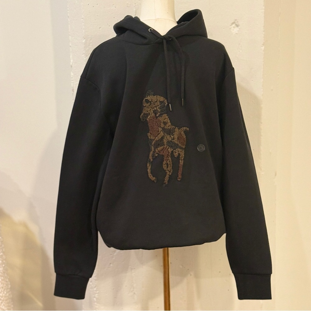 Polo by Ralph Lauren Black Hoodie with Camo Polo Applique